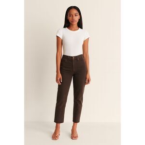 NILI LOTAN Slim Ankle Length Distressed Denim Brown Sz 0